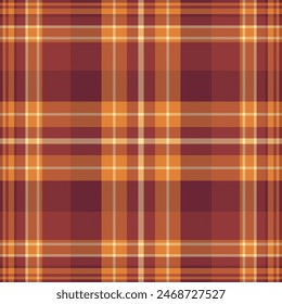 Sparse vector pattern check, repetition fabric seamless plaid. Layer texture background tartan textile in red and orange colors.