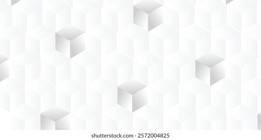 Sparsely arranged random height scaled cubes or boxes perspective view geometry background wallpaper banner, flat lay, 3D illustration