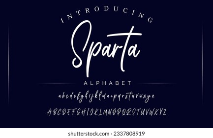 Sparta calligraphy script. Vector alphabet.