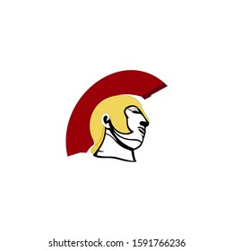 Sparta head and helmet logo design vector illustration