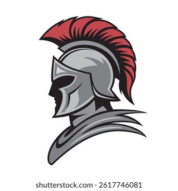 sparta head vector illustration knight head design