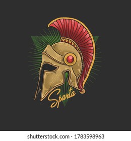 sparta helmet illustration vector graphic