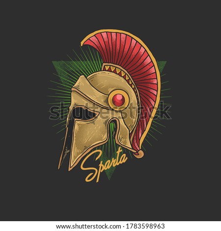sparta helmet illustration vector graphic