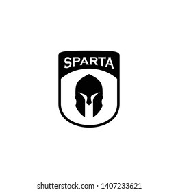 Sparta helmet logo design vector template