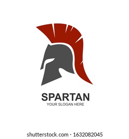 Sparta helmet logo design vector