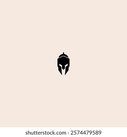 Sparta helmet logo icon flat vector design.