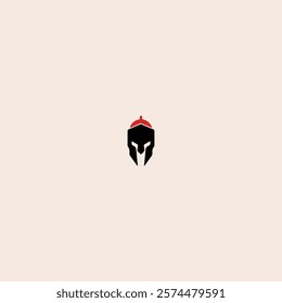 Sparta helmet logo icon flat vector design.