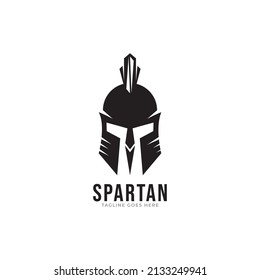 Sparta helmet logo vector template.
