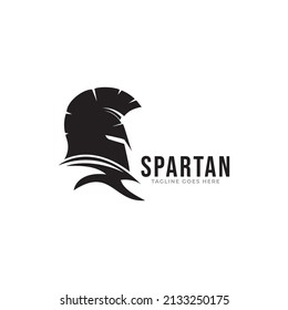 Plantilla vectorial del logotipo del casco de esparta.