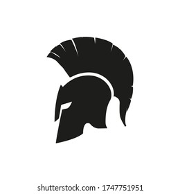 Sparta helmet mask isolated icon. Vector design logo illustration in flat style