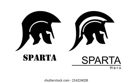 sparta helmet silhouette. Trojan warrior. Historical Sparta concept icon. Antique Rome Emblem. suitable for team mascot, community icon, emblem, product identity, illustration for clothing, etc.