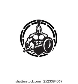 Logo Sparta, Capacete e Manto Espartano para o guerreiro romano grego Cavaleiro Solider logotipo inspiração