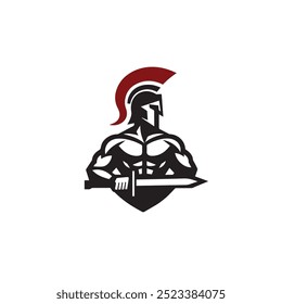 Logo Sparta, Capacete e Manto Espartano para o guerreiro romano grego Cavaleiro Solider logotipo inspiração