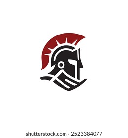 Sparta Logo, Spartan Helmet and Cloak for Greek Roman Warrior Knight Solider logo design inspiration