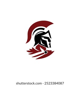 Sparta Logo, Spartan Helmet and Cloak for Greek Roman Warrior Knight Solider logo design inspiration