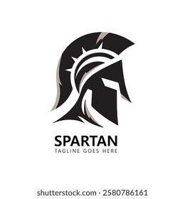 Sparta Logo, Spartan Helmet and Cloak for Greek Roman Warrior Knight Solider logo vector.