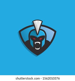 sparta monkey gorilla  gaming logo sticker vector