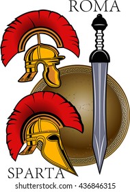 Sparta and Rome Helmet with sword