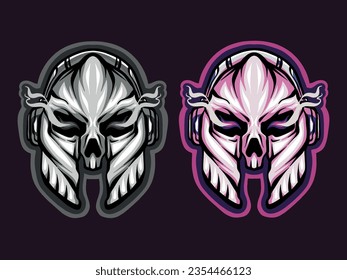 Sparta Skull Gaming Esport Mascot Logo