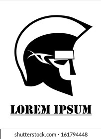 sparta, trojan. Warrior Head logo, side view. vector - illustration
