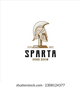 Sparta vintage logo design illustration abstract