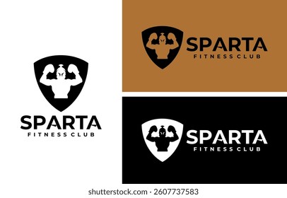 Sparta Warrior fitness gym logo design