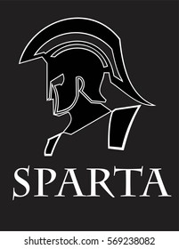 sparta warrior head. trojan, side view of knight head