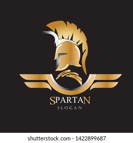 Sparta Warrior Helmet antique Logo design vector template. Spartan ancient Logotype concept icon. - Vector