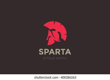 Sparta Warrior Helmet antique Logo design vector template.
Spartan ancient Logotype concept icon.