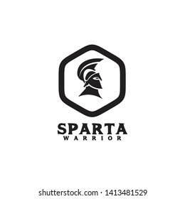 Sparta warrior logo design icon vector template