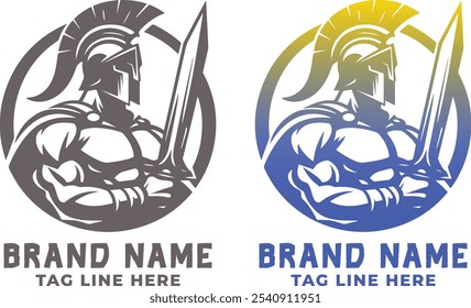 Modelo de design de logotipo Sparta Warrior