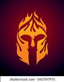 Spartan Abstract Flame Helm Glowing