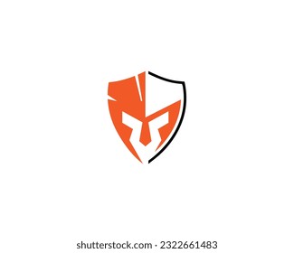 Spartan Abstract Logo Design With Shield Strong Logo Design Modern Vector Illustration.