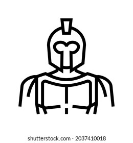 spartan ancient greece line icon vector. spartan ancient greece sign. isolated contour symbol black illustration
