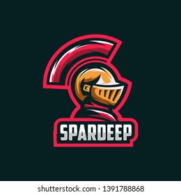 spartan angry logo template vector