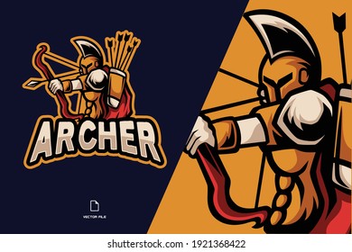 spartan archer mascot logo for game team