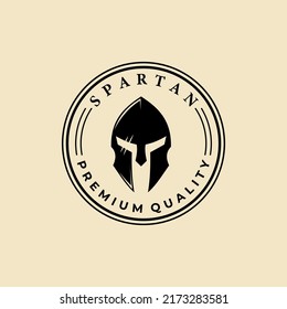 Spartan Badge Logo Icon Designs Vector Illustration