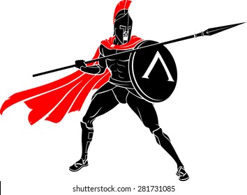 Spartan Battle Warrior Spear And Shield