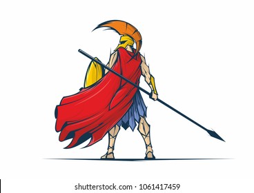 Spartan. Brave Spartan With A Spear