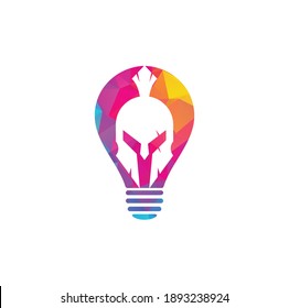 Spartan bulb shape concept logo design. Old Vintage Antiques Spartan warrior vector design