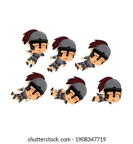 Spartan Cartoon Die Game Character Animation Sprite Template