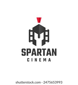 spartan cinema vector logo design