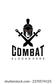 spartan combat vector logo design