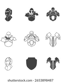 Spartan Combat Vector Set  Legendary Warriors Edition.