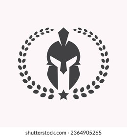 spartan with decorated laurel, vector illustration