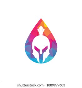 Spartan drop shape concept logo design. Old Vintage Antiques Spartan warrior vector design