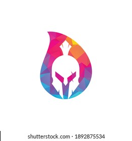 Spartan drop shape concept logo design. Old Vintage Antiques Spartan warrior vector design