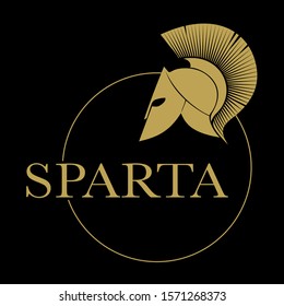 Spartan emblem greek helmet sparta