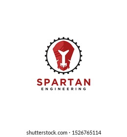 Spartan engineering with sparta army helmet elements and circular gear as a frame