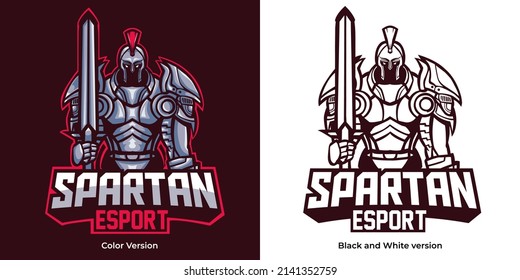 spartan esport logo mascot design